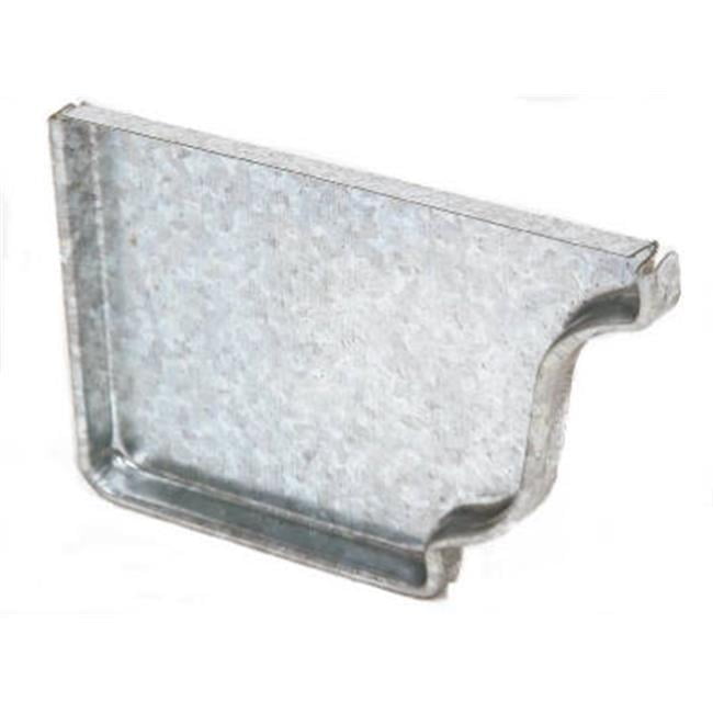 Amerimax Home Products 15205 Mill Finish Galvanized Steel Left End Cap - 4 in