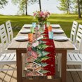 thumbnail image 4 of Merry Christmas Table Runner 108 Inches Long, Cotton Linen Table Runner Dresser Scarf, Winter Trees Xmas Snowflake Gingerbread Fabric Tablerunners for Dining Tables Wedding Holiday Party 13"x108", 4 of 8