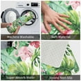 thumbnail image 4 of Flamingo Bath Mat Green Bathroom Rug Leaf Bath Mat Tropical Bathroom Rug 16" X 24", 4 of 8