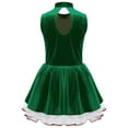 thumbnail image 4 of Doomiva Kids Girls Christmas Dance Dress Xmas Gingerbread Man Roleplay Dress Up Ballet Velvet Dance Tutu Dress Party Green 14, 4 of 7