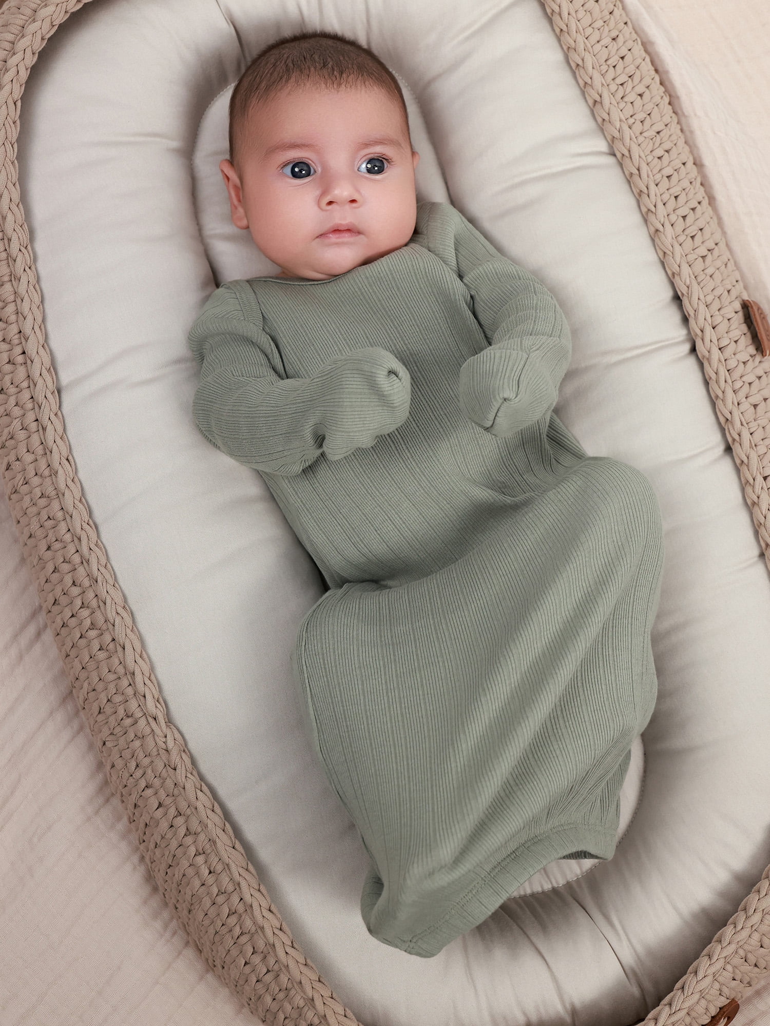 Gerber Baby Neutral Long Sleeve Gowns, 3-Pack, Sizes Newborn - 0/3 Months