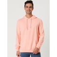 thumbnail image 2 of Sudadera con capucha para hombre, manga larga, con cordón sólido y bolsillo Rosa M, 2 of 6