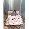 thumbnail image 5 of Cute Ghost Printed Blanket Gifts for Halloween Throw Blanket for Women Men Soft Cozy Fleece Couch Living Room Bed Blanket for Kids Girls Boys\u201440"x50", 5 of 6