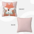 thumbnail image 3 of LNWH Decorative Pillow Covers, Cartoon Pink Fox Square Sofa Decorative Knit Pillow Case, 22"x22", 3 of 8