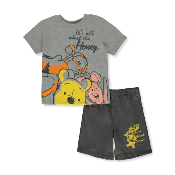 Disney Winnie The Pooh Boys' 2Piece Shorts Set Outfit heather gray, 3t (Toddler)