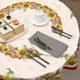 thumbnail image 4 of Autumn Harvest Round Tablecloth 60 Inch Fall Thanksgiving Pumpkins Sunflowers Table Cloth Rustic Farmhouse Polyester Table Cover for Kitchen Dining Room Indoor Outdoor Home Decor, 4 of 6