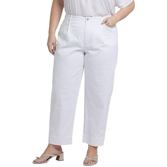 NYDJ womens Plus Balloon Optic White Ankle Crop Jean, 18W