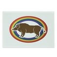 thumbnail image 1 of Razorback Cutting Board, Digitally Generated Wild Hog Boar Standing in Round Frame with Rainbow Colors, Decorative Tempered Glass Cutting and Serving Board, in 3 Sizes, by Ambesonne, 1 of 2