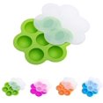 thumbnail image 3 of Moldes de silicona para huevos, molde para conservas, contenedor de almacenamiento de alimentos para bebés y bandeja para congelador con tapa verde Fokelyi WLJ-2208, 3 of 3