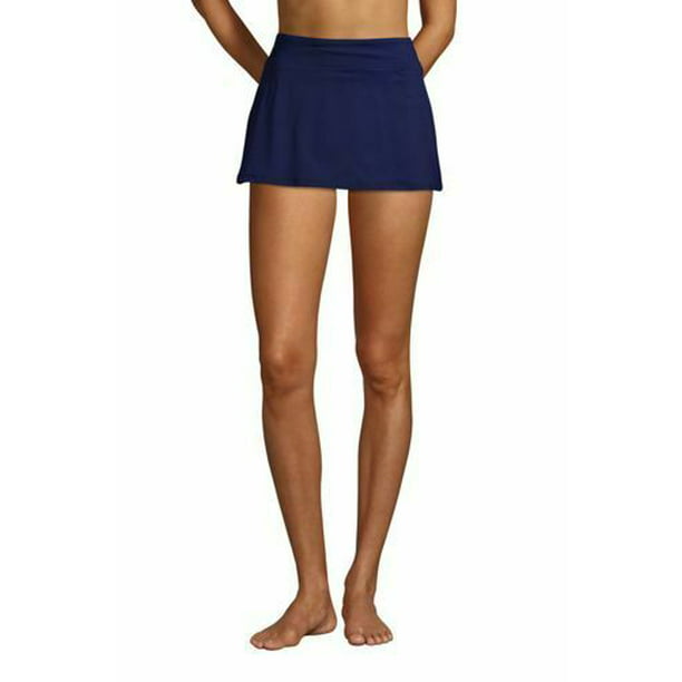Lands' End Women's Chlorine Resistant Mini Swim Skirt Swim Bottoms Deep Sea  Navy NEW 524069