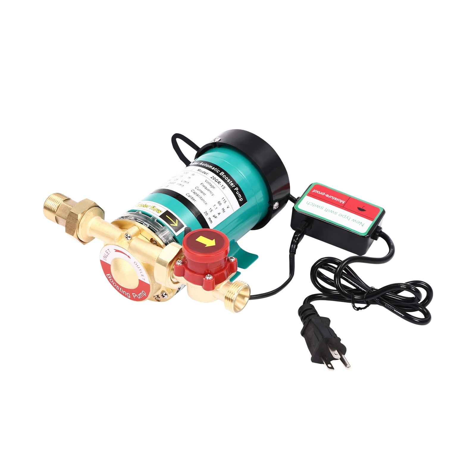 Water Pressure Booster Pump 120w 21.7psi 396gph Automatic Household Water Pressure Booster Pump Pressure Pump for Duplex Apartments Suburban Villas High-Rise Buildings with Low Water Pressure
