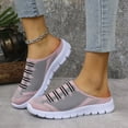 thumbnail image 2 of Pink Women Closed Toe Slip-On Shoes Round Toe Flying Mesh Breathable Thick Sole Casual Comfort, 2 of 9