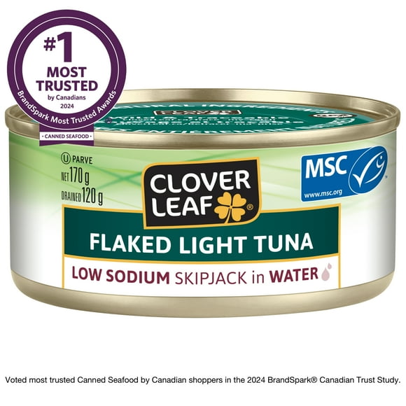 Clover LEAF® Low Sodium Flaked Light Tuna, Skipjack in Water, 170 g