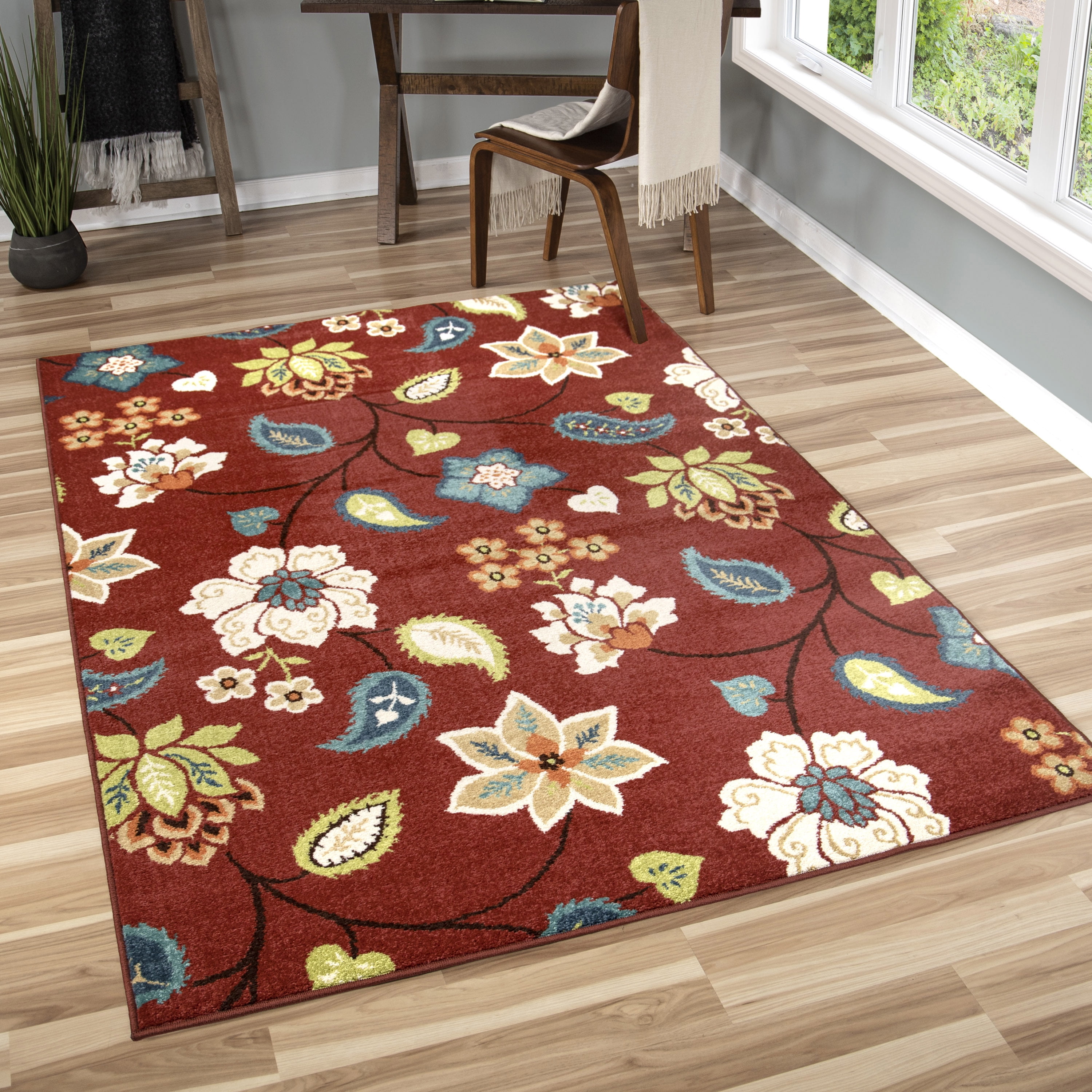 Orian Garden Chintz Woven Olefin Area Rug