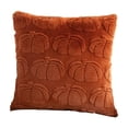 thumbnail image 3 of 18x18 Inch Fall Pumpkin Plush Throw Pillow Cover, Pumpkin Cushion Case, Solid Color Soft Fluffy Square Pillowcase for Halloween Thanksgiving Farmhouse Sofa Couch Home Decor, 3 of 9