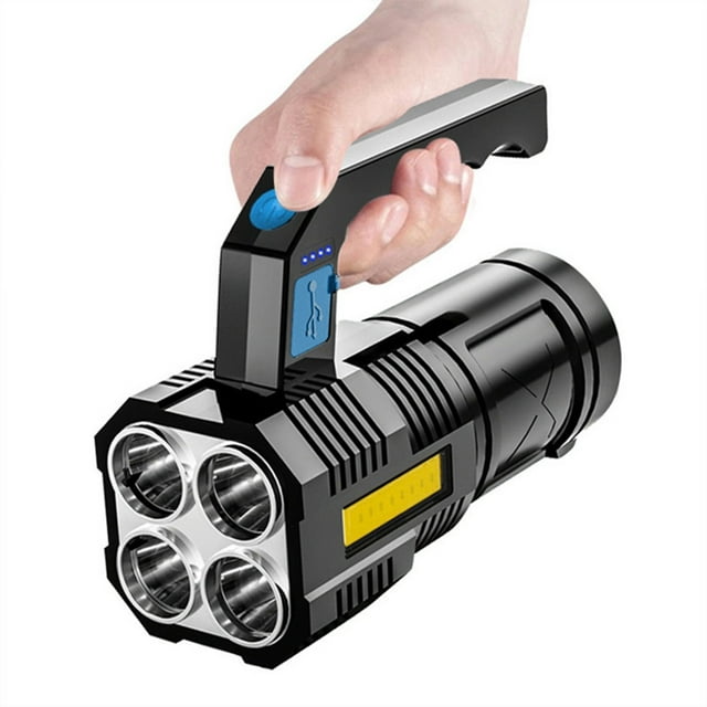 High Brightness Flashlight 4Led Searchlight Outdoor Usb Flashlight Portable Strong Lights Side Light Outdoor Camping Tent Light