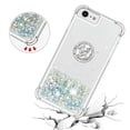 thumbnail image 5 of Funda para iPhone SE 2022/2020 con Brillo Líquido Flotante, Purpurina, Parachoques y Anillo Giratorio Soporte, 5 of 5