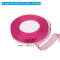 thumbnail image 2 of Uxcell 0.6 Inch x 50 Yard Organza Ribbon, Gift Wrapping Ribbon for Bouquet Cake Invitations Card Decoration, Rose Red, 2 of 6