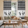 thumbnail image 2 of Farmhouse Black Plaid Kitchen Curtain for Berdoom Living Room Cafe 72 Inch Length, Vintage Country Cock Checkered Tiers Curtains Light Filtering Drapes Rod Pocket Window Treatment 2 Panels 52"Wx72"L, 2 of 8