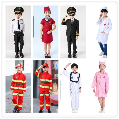 Experiencia profesional en jardín de infantes Juego de roles Disfraz para niños Disfraz de policía Disfraz de médico Capitán de bomberos Capitán astronauta