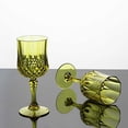 thumbnail image 6 of Balsa Circle 6 Disposable 8 oz Green Crystal Cut Goblets Plastic Wine Glasses Party Events Tableware Decorations, 6 of 7