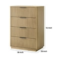 thumbnail image 5 of Noe Celia 51 Inch Tall Dresser Chest, 4 Drawer, Black Handles, Rubberwood, 5 of 6