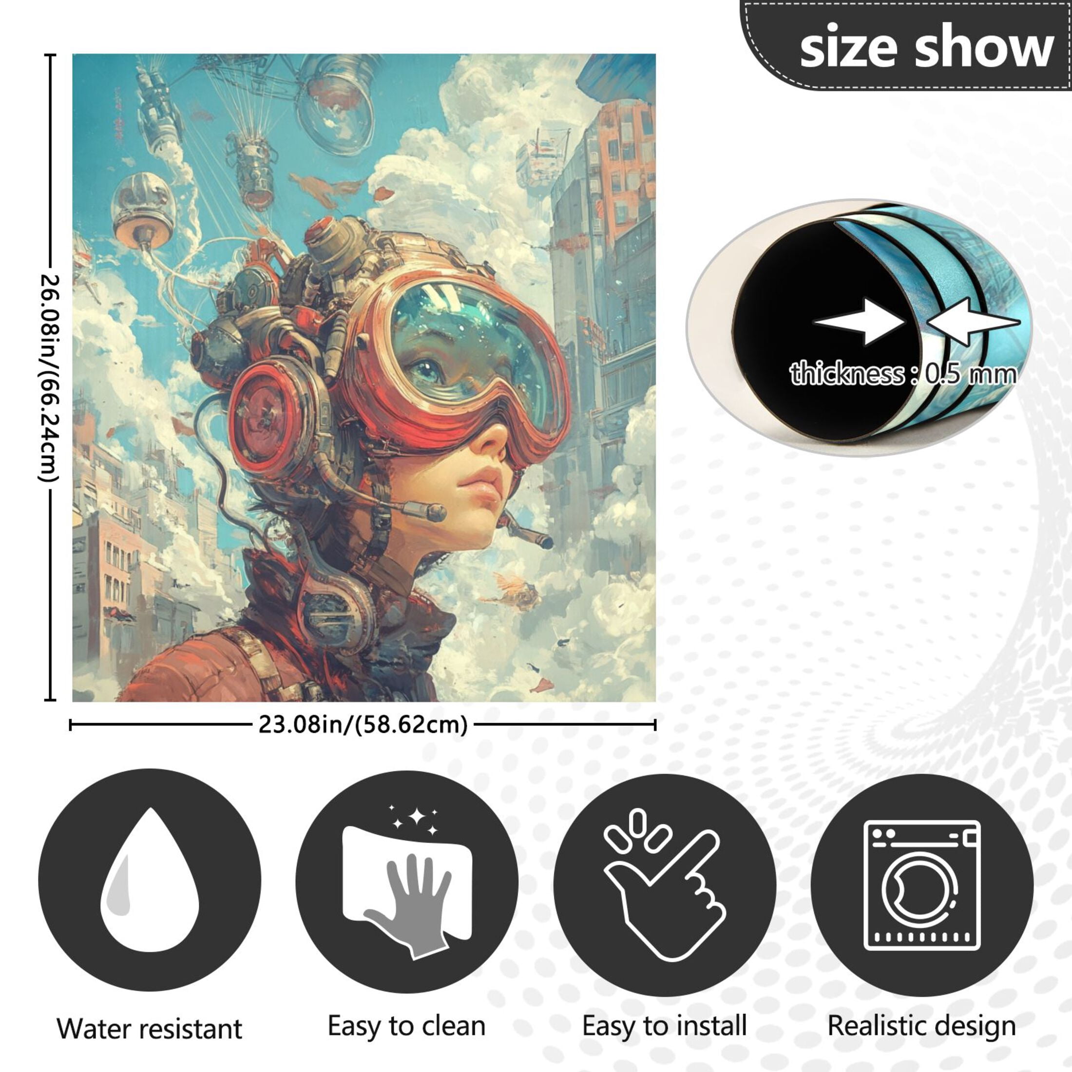 Dishwasher Magnetic Sticker 23x26 Inch Refrigerator Magnetic Sticker Washing Machine Magnetic Sticker Kitchen Panel Magnetic Sticker Home Decor Cartoon Beautiful Beauty