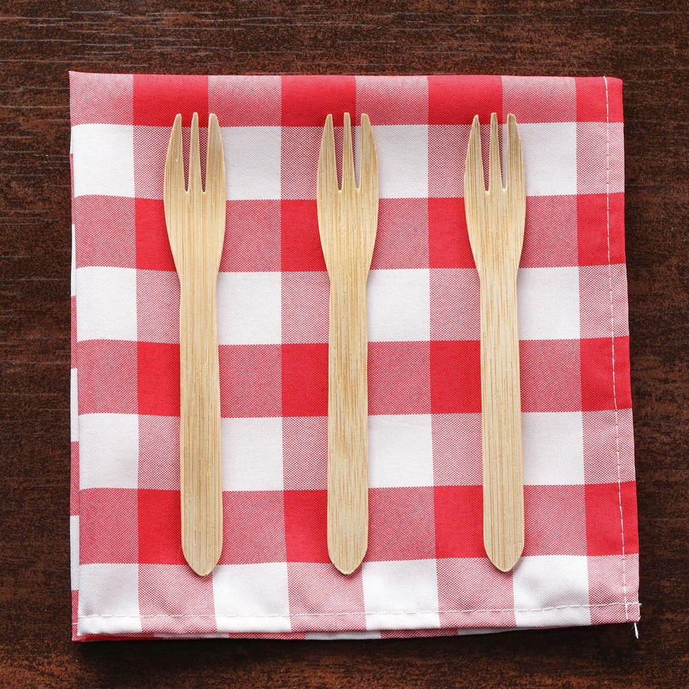 25 Pack 7" EcoFriendly Chic Disposable Bamboo Forks