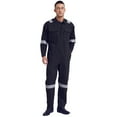 thumbnail image 2 of Alvivi Men Long Sleeve Coveralls Mechanic Uniform Reflective Strips Multi Pockets Warehouse Workwear Navy Blue XL/175, 2 of 7