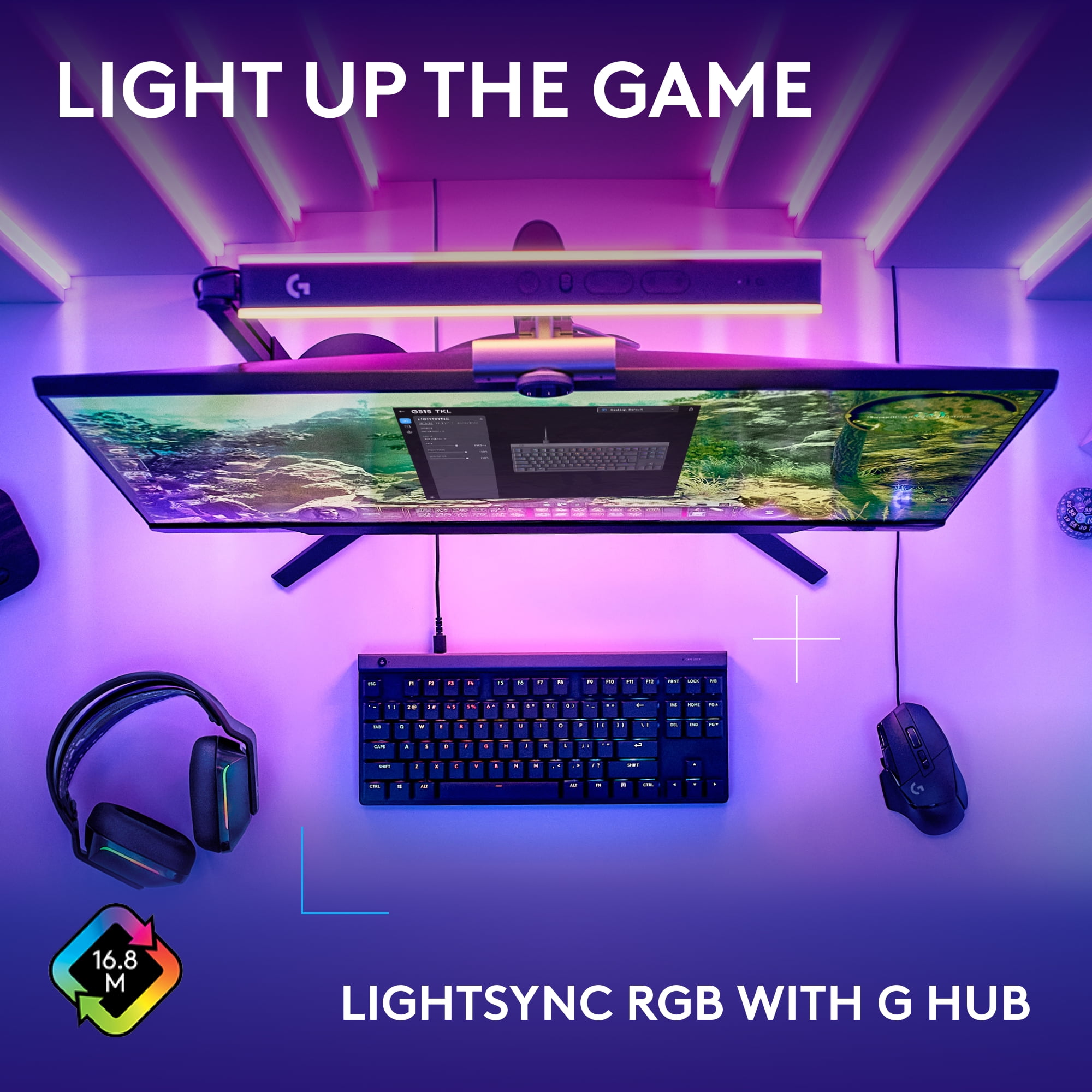 Logitech G515 TKL Wired Low Profile Gaming Keyboard, Fully Customizable RGB, Double-Shot PBT Keycaps, Tactile/Brown Switches