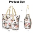 thumbnail image 3 of Tote Bag for Women - Cartoon Pug Dog Shoulder Bag - Large Utility Work Duffle Bag with Zipper Handbag for Travel, Work, Sprots, 3 of 5