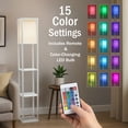thumbnail image 6 of Simple Designs 62.5" Three Shelf Etagere Organizer Storage Floor Lamp With White Linen Shade For Living Room, Bedroom, Office, Hallway, White, With Color Changing Led Bulb Included, 6 of 6