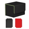 thumbnail image 4 of Estuche para tarjetas con cierre magnético, capacidad para 100 tarjetas, pasatiempos de juguete para tarjetas de recolección resistentes Verde negro, 4 of 8