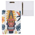 thumbnail image 3 of Aloha Totem Mask Leaves 3 Ring Binders 1.5 inch Hardcover File Folders with Interior Pockets A4 Size Organizer for School Office Hospital, 3 of 8
