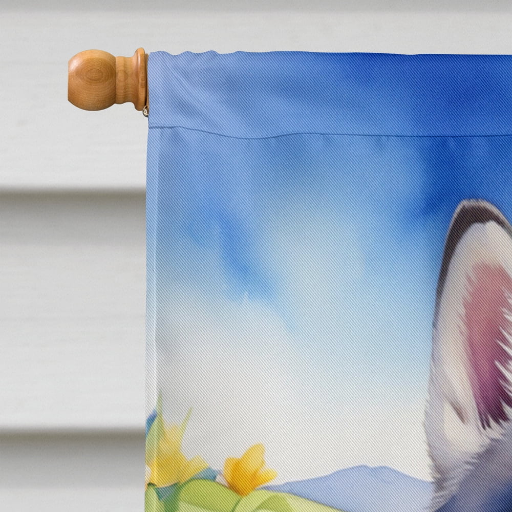 Siberian Husky Easter Egg Hunt House Flag 28 in x 40 in