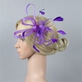 thumbnail image 4 of Fascinators Hat Flower Mesh Ribbons Feathers on a Headband Tea Party Headwear, 4 of 5