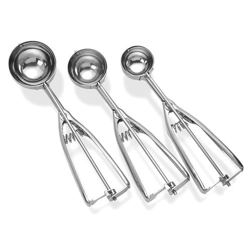 Ice Cream Scoop With Trigger Release Set Of 3 Stainless Steel Ice