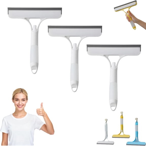 3 in 1 Window Cleaning Tool for Car Indoor Outdoor High Windows, 3 in 1 Window Clear Veiw, All-Purpose Shower Squeegee, Shower Glass Cleaner Squeegee with Spray, Washer, for Door Window