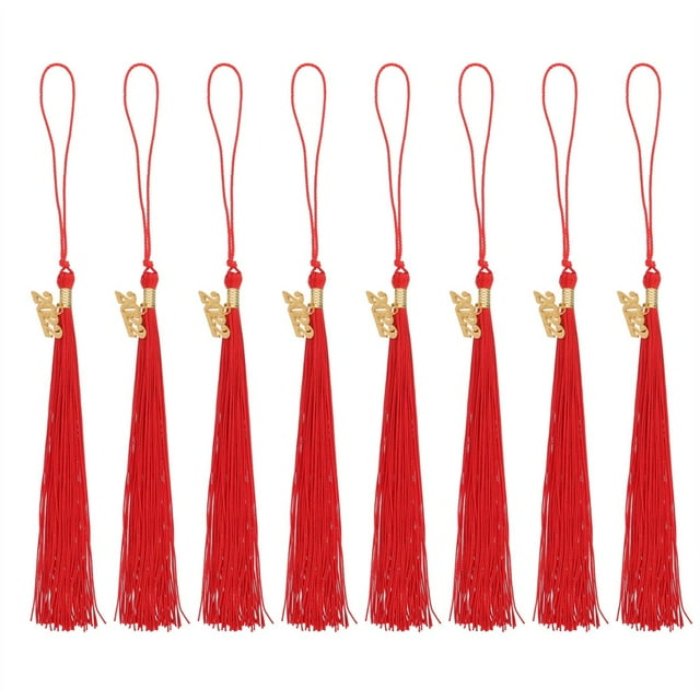 POINTERTECK 8 Pcs Graduation Doctoral Hat Tassel DIY Charm Hanging Tassel Pendants