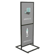 Displays2Go Freestanding Poster Stand for 2 Graphics, 2 Sided Floor Stand, Portrait Sign Holder - Black (TWN2BK)