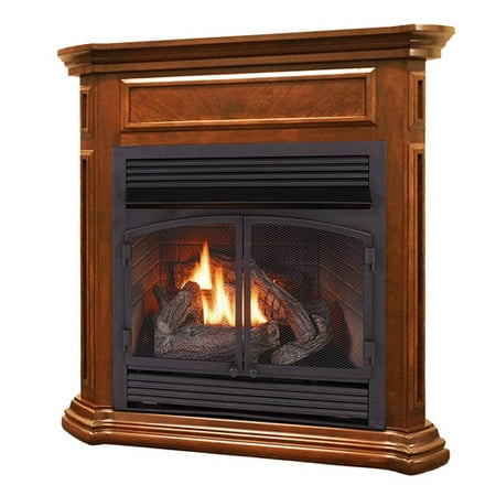 Ventless Gas Fireplace Corner Unit Duluth Forge Dual Fuel Ventless Gas Fireplace - 32,000 BTU, Remote Control, Apple Spice Finish, Model DFS-400R-4AS ()