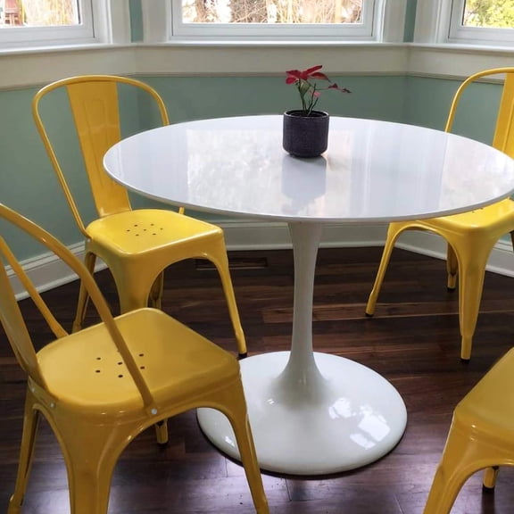 Set of 4 Lacoo Distressed Style Stackable Kitchen Dining Bistro Cafe Metal Chairs,Multi Color