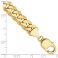 thumbnail image 2 of 14k Gold 9.5mm Flat Beveled Curb Chain Bracelet 8.5 Inch Link Bracelet for Women and Men, 2 of 2