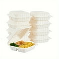 thumbnail image 3 of AMERTEER 25/50pcs  3 Compartment To Go Food Containers  Disposable Take Out Food Containers  To Go Boxes For Food  Clamshell Food Container  Heavy Duty To Go Box  Kitchen Supplies, 3 of 6