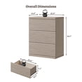 thumbnail image 5 of SICOTAS 33.7" Tall 3 Drawer Nightstand Dresser for Bedroom, Modern Fluted Small Chest of Drawers with Slide Rails, Wood Modular Storage Cabinet Set of 3, End Table for Living Room, Light Grey Alder, 5 of 8