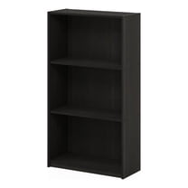 Pemberly Row 3-Tier Bookcase Storage Shelves in Dark Espresso