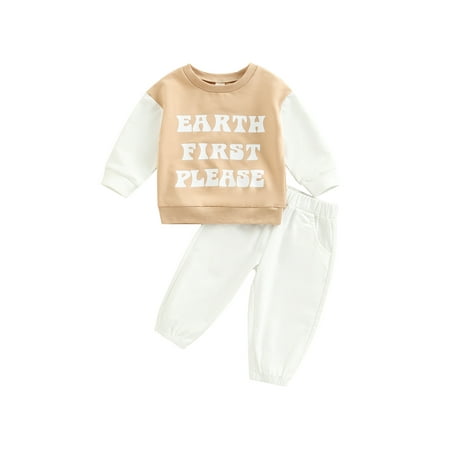 

Bagilaanoe 2Pcs Toddler Baby Girl Boy Long Pants Set Letter Print Long Sleeve Sweatshirt Pullover Tops+ Trousers 12M 18M 24M 3T 4T 5T Kids Fall Casual Sweatsuit