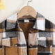 thumbnail image 4 of Gibobby Chamarra acolchada para niñasNiñas pequeñas otoño camisa a cuadros abrigo manga larga casual otoño ropa prendas de vestir moda(Marrón, 4-5 Años), 4 of 5