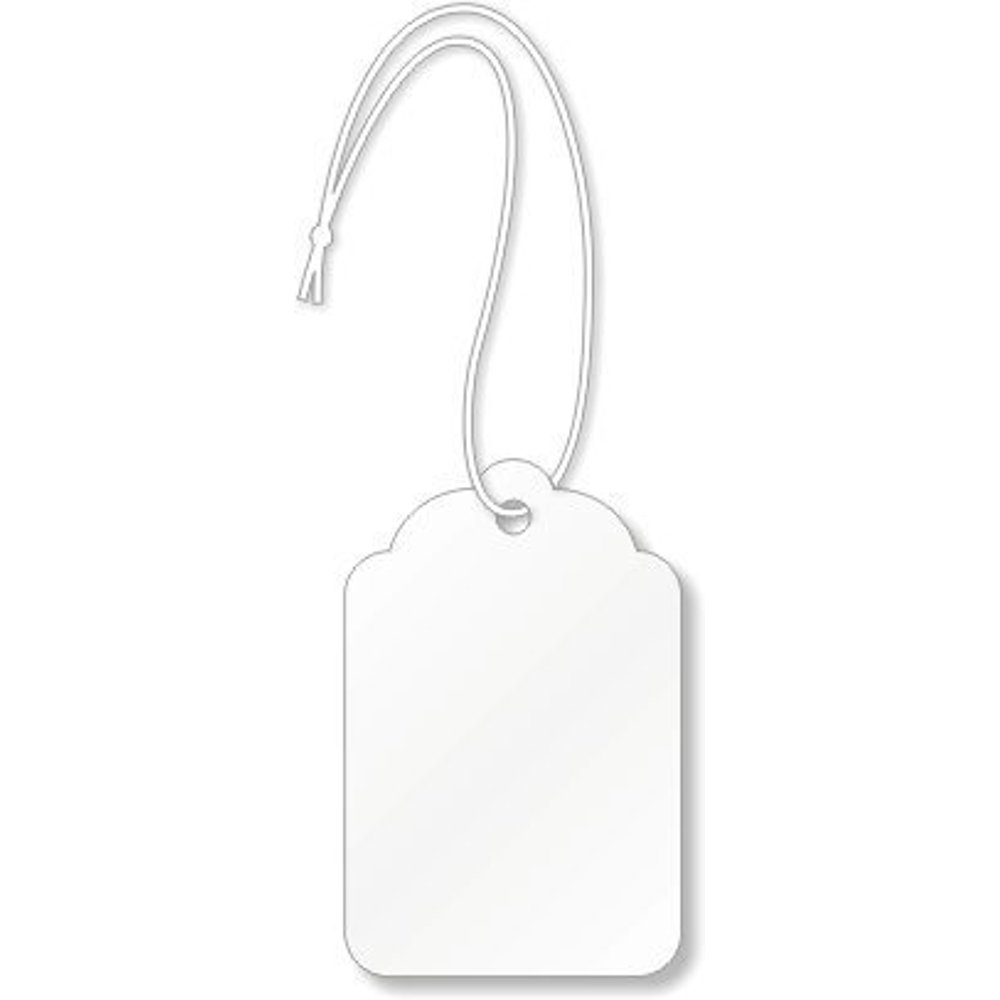 50x50mm single sided tags with 3mm hole Merchandise Tags, White #2 (1-1/8" x 3/4"), Hole-with String - Box of 1,000 Tags - Walmart.com