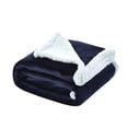thumbnail image 6 of Cozy Tyme Lorraine Flannel Reversible Solid Sherpa Throw - Super Soft Solid Color 50"x 60" Navy, 6 of 10